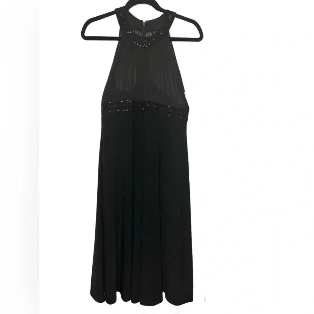 Jessica Howard Women’s Classic Black Beaded Halter Dress Size 6p